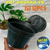 Produk pot bunga ukuran 20 paket murah isi 1 lusin pot bunga plastik