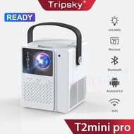 Tripsky T2mini Pro Proyektor 6000 Lumens 4K Portable Home Theater Proyektor Dukungan Untuk Terhubung Ke Laptop