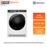 Electrolux 8KG UltimateCare™ 500 Heat Pump Dryer EDH803J5WC Energy Saver 60% Delicate Cycle EDH803J5