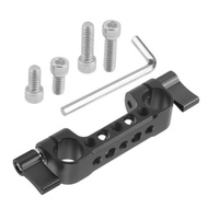 Lightweight Dual 15mm Rod Clamp Railblock with 1/4 Screw Holes for DSLR Camera Rod Shoulder Support for Follow Focus