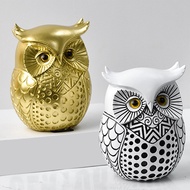 Owl Ornament Resin Statue Animal Craft for TV Cabinet Porch Bookshelf Home Office Decor Tabletop Ent