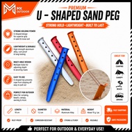 Aluminum U Shape Tent Peg for Sand Beach Flysheet Tent Nail Peg Lightweight Camping Stakes Pancang K