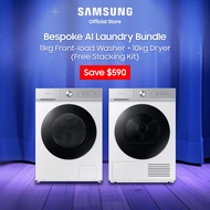 [Bespoke AI Laundry Bundle] Samsung WW11CB944DGHSP 11kg Washer + DV10BB9440GHSP 10kg Dryer (Free Sta