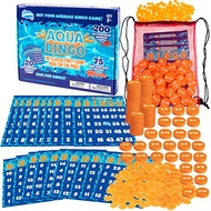 Aqua Pool Bingo Diving Game for Adults & Kids- Swim for & Call 75 Sinking Numbers, Fill Your Card To