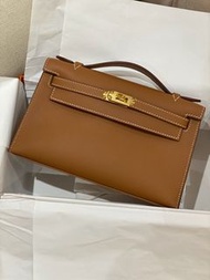 Hermes Kelly Pochette Gold Swift GHW 2025W
