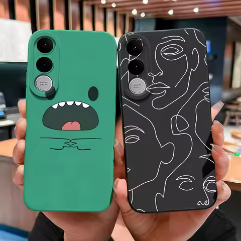For Vivo V70 FE 5G Case Green Monster Patterns Smooth Liquid Silicone Ultra Thin Cover For Vivo V70F