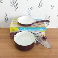 (3kg) 3pcs ceramic induction jagoo pan set