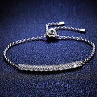Real Moissanite Diamond Bracelet 925 Sterling Silver Bracelet Moissanite Row Diamond Bracelet Women