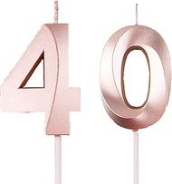 Ovanda 40th Birthday Candle, Cake Number Candles, Birthday Cake Topper Decoration, Number Candle 40,