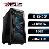 華碩平台i5六核獨顯SSD電腦(i5-12400F/B660M/16G/GT1030/250G+1T) 福虎騎士
