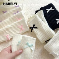 HABELYI Knitted Sock, Knitted Acrylic Children's Sock Covers, Bow Warm Leg Socks