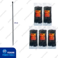 Package of 5 Sets JP Cable Ties 2.5 x 200 mm Black Length 20 cm Nylon Multi-Purpose Tie-Down Strap