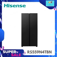 HISENSE ตู้เย็น SIDE BY SIDE HISENSE 15.6 คิว สีดำ อินเวอร์เตอร์ RS559N4TBN