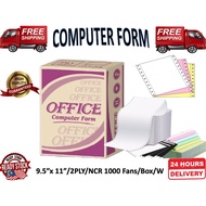 Office 9.5" x 11" 2Ply Computer Form -NCR 1000 Fans /Box / w
