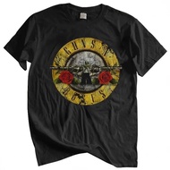 Men's cotton T-shirt Loose Creative Camisa Camisetas Guns N Roses Bullet Logo Black Men'S Graphic Homme Tops Cool Hip