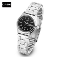 Velashop นาฬิกาข้อมือผู้หญิงคาสิโอ CASIO STANDARD สายสแตนเลส รุ่น LTP-V006D-1BUDF, LTP-V006D-1B, LTP-V006D