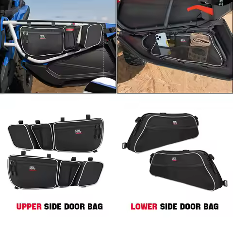 UTV Upper Lower Front Side Storage Door Bag w Knee Pad for Can-Am Maverick X3, X3 Max 4x4 XMR XDS XR