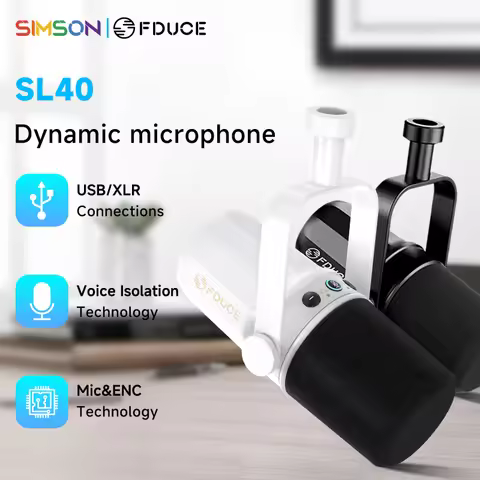FDUCE SL40 USB/XLR Dynamic Microphone With Built-in Headset Output & Sound Insulation,For Podcasts,G