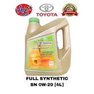 ORIGINAL 100% TOYOTA GENUINE MOTOR OIL SN 0W-20 [4L] FULL SYNTHETIC