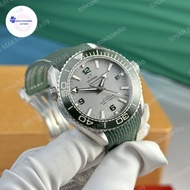JAM TANGAN OMEGA SEA SEAMASTER PLANET OCEAN 600M GREEN STRAP GRAY DIAL