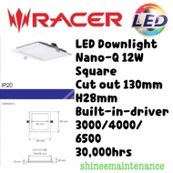 [2pc bundle!] Racer LED Recessed Downlight 12W Square 130mm 3000K/4000K/6500K