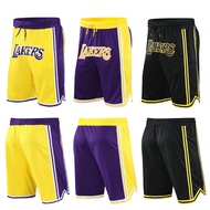Men Basketball Shorts Lakers Shorts Retro Fitness Sports Mesh Embroidered Basketball Loose Five-poin