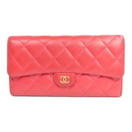 CHANEL 羊皮皮革Classic Long Flap Wallet金扣長錢包