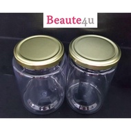 Ready Stock/500ml 400ml round Clear PET Container Plastic bottle With LUG Cap.