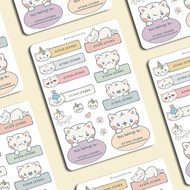 [CUSTOM] Custom Name A6 Sticker Sheet Kawaii Tofu the Cat Illustration Name Stickers