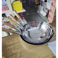Stainless Steel Wok /Kuali bertangkai /Kuali masak panas /Kuali kayu pegang /Kuali Stainless Steel