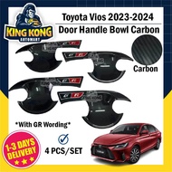 Toyota New Vios 2023-2024 Car Door Handle Bowl Cover Protector Accessories Carbon GR Wording