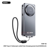 Remax FCP-10 10000mAh Powerbank 45W Fast Charging Power Bank Built In Cable Powerbank Pawer Bank Kua
