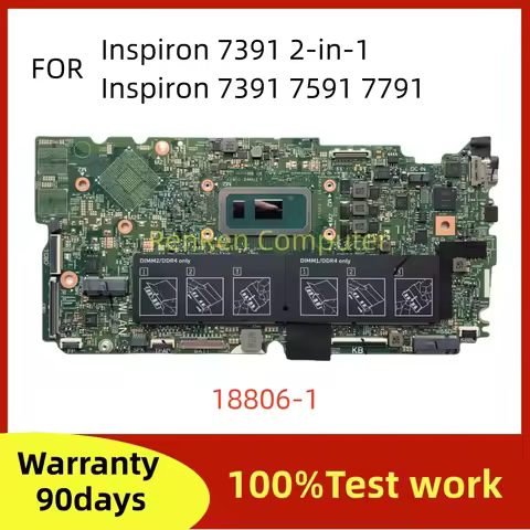 18806-1_FOR DELL Inspiron 7391 2-in-1 Inspiron 7391 7591 7791 Laptop Motherboard With I5-10210U I7-1