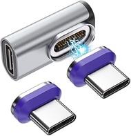 240W USB C Magnetic Adapter, 24-Pin Magnetic Adapter USB C 90 Degree Adapter R PD Fast Charging, 8K 