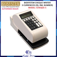 BIOSYSTEM ICHEQUE5 CHEQUE WRITER, 3 CURRENCIES, SGD, RM, OPEN NUMBER, ICHEQUE 5