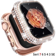 Diamond Watch Case Built-in Tempered Glass for iWatch 41mm 45mm 38/40/42/44 for iWatch Series 7 6 SE 5 4 3 2 Cover