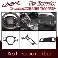 For Chevrolet Corvette C7 Z06 ZR1 2014-2019 ABS Plastic Carbon Fiber Pattern Car Interior Center con
