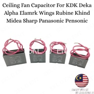 Ceiling Fan Capacitor For KDK Deka Alpha Elamrk Wings Rubine Khind Midea Sharp Panasonic Pensonic