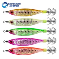 duel ez slim 80mm cumi memegang cumi umpan Leisure Guest Luminous Wood Shrimp Squid Hook Plastic Las