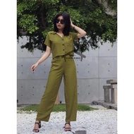 One Set Crop Kancing Rayon Bali