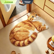 JAYMAX Diatomite Floor Mat 3D Cat Motif Premium Thick Cat Anti-Slip Home Bathroom Mat