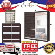 [SIAP PASANG]Suria~Wardrobe 6' x 8' / Almari Baju 6' x 8'