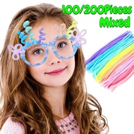 200/100PCS Colored Chenille Wires | DIY Craft | Handicraft Materials | Fuzzy Stems Twist Wire
