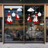 圣誕老人吊飾玻璃貼靜電無膠超大創意圣誕節櫥窗用品陳列道具貼花