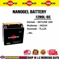 12N9L-BS 12N9L 12N9 KOYOKO SEALED BATTERY BATERI SEAL DEMAK SKYLINE 200 MODENAS JAGUH SCOMADI TL125 