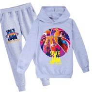 Space Jam 2 Boys Girls Clothes Suit Autumn Kids Sports Leisure Clothes Teenagers Hoodie + Pants 2Pcs