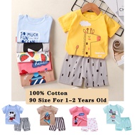 Size 90 For Baby's tall 80cm-90cm 1-2 Years Old Boys Girls Shirts Pants suit 2-pieces Set Summer Chi
