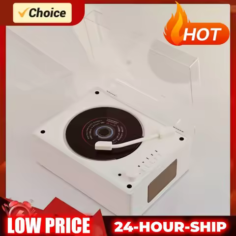 Portable CD Player Rechargeable Support CD BT USB 3.5mm AUX Home Music Player Bluetooth-Compatible 5