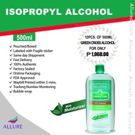 Isopropyl Alcohol Green Cross with moisturizer 500ml 12 Bottles