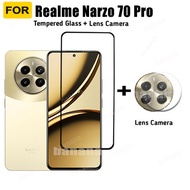 2 IN 1 Realme Narzo 70 Pro Tempered Glass for Realme Note 50 C53 C51 C51 NFC Anti-blue Tempered Glass Screen Protector Carbon Fiber Film with Camera Protector